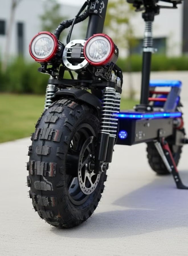 سكوتر الوحش 2026 – سكوتر كهربائي للكبار ببطارية 48 فولت، كفرات تيوبلس 11 إنش، دينمو مزدوج، وشاشة ديجيتال - Image 4